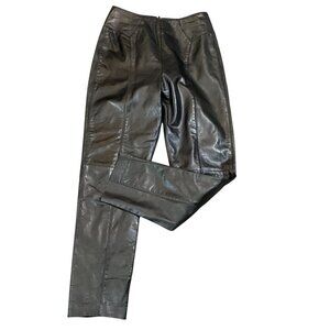 VTG Verducci Leather Pants High Rise Straight Sz 28x28" Black #310i